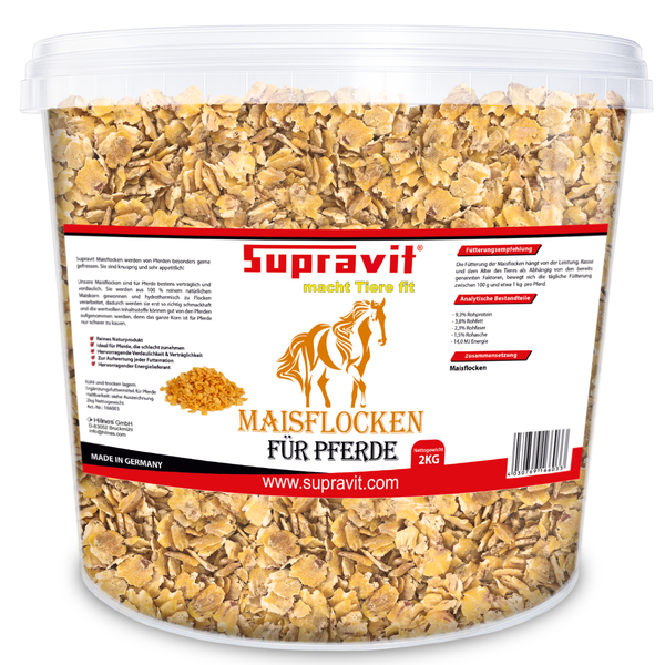 Supravit Maisflocken für Pferde, 2 Kilogramm Packung