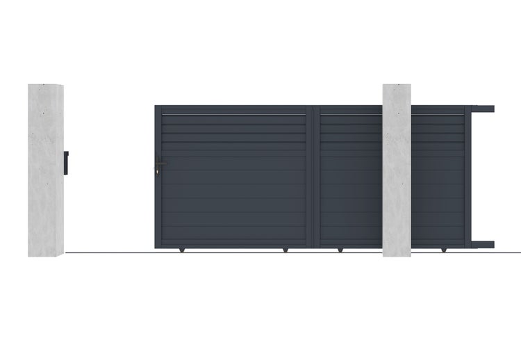 Schiebetor aus Aluminium 3,5m CARPATIA 350C160 Grau