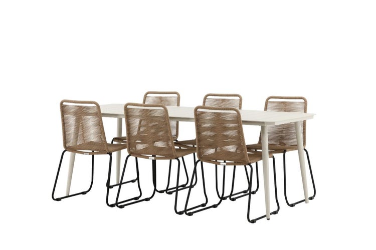 Gartentischgruppe mit sechs Stühlen und Tisch