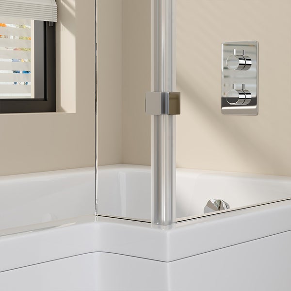 Home Deluxe - Badewanne mit Duschwanne - ELARA Links- inkl. komplettem Zubehör und Duschabtrennung I Duschwanne, Badewanne mit Dusche