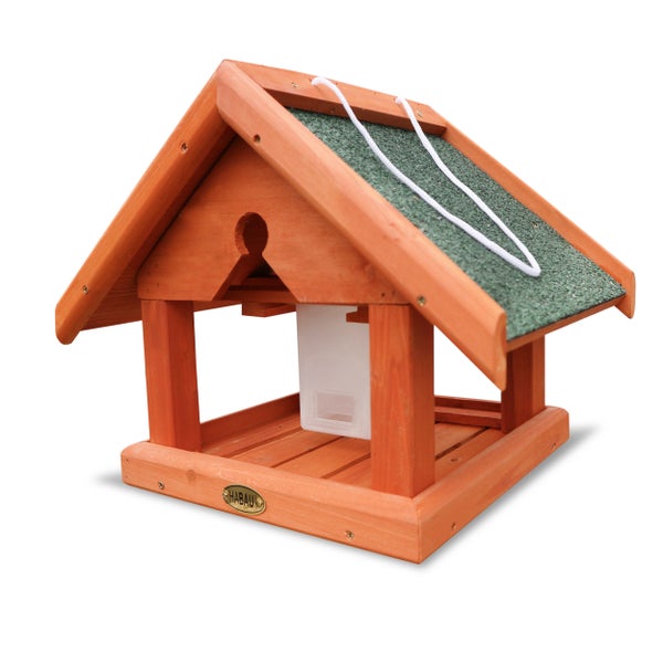 Vogelhaus aus Holz mit Seil zum Aufhängen