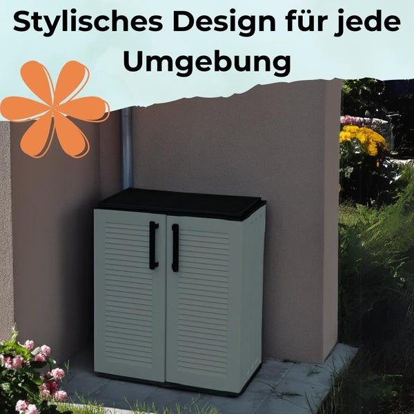 Gartenschrank Wetterfest Outdoor Kunststoff Schrank Kunststoffschrank Haushaltsschrank Mehrzweckschrank Balkonschrank Geräteschrank Terrassenschrank