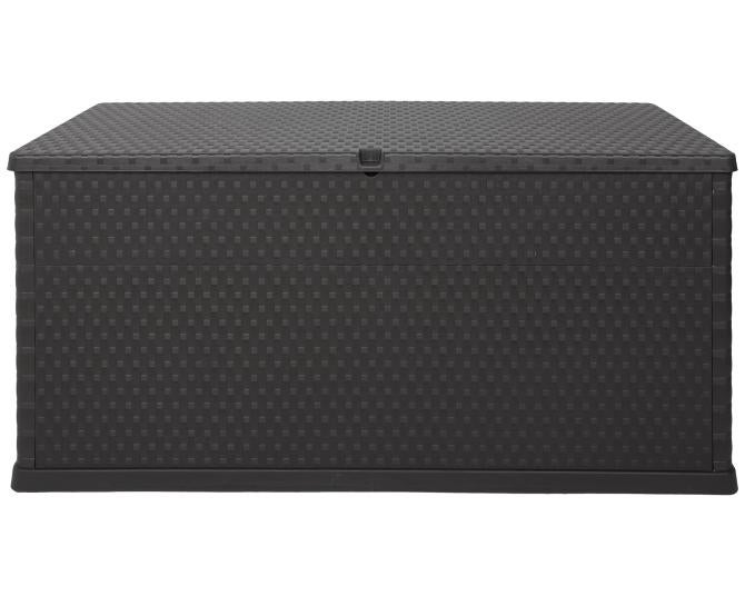 Ondis24 Kissenbox Auflagenbox Rattan anthrazit, Aufbewahrungsbox, Box