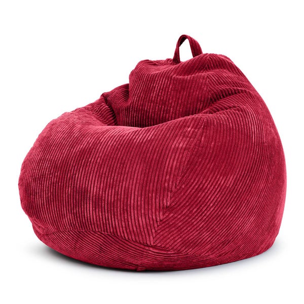 Green Bean Indoor Sitzsack 90x110cm EPS-Perlen Füllung & Cordstoff Kuschelig Weich Waschbar - Drinnen Bodenkissen Liegekissen Sitzkissen Sitzhocker Relax-Sessel Kinder Erwachsene Stoff Rot