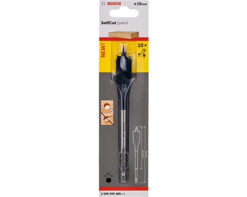 Flachfräsbohrer Bosch Self Cut Speed, Sechskant 18 x 152 mm