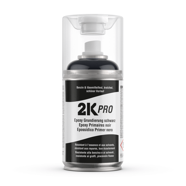 2K PRO 2 Komponenten Sprühfarbe 250ml Epoxy-Grundierung Schwarz