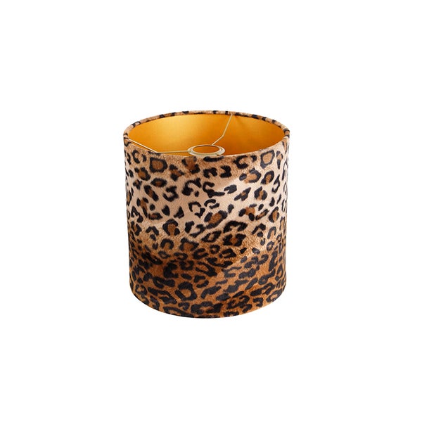 Velours Lampenschirm Leopard Design 25/25/25 Gold innen