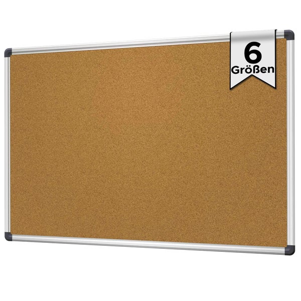 VISCOM Kork-Pinnwand - Korktafel mit Aluminium-Rahmen - 45x60 cm - Pinnwand für Notizen - hochwertiges und natürliches Kork