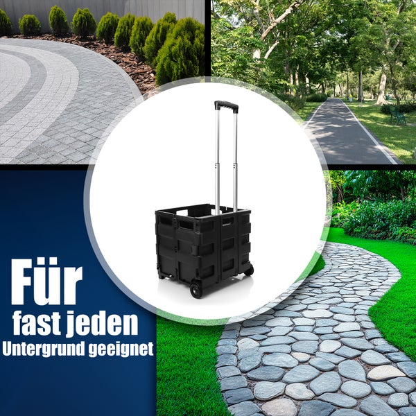 BigDean Einkaufstrolley klappbar belastbar bis 35kg – Einkaufswagen mit Teleskopgriff