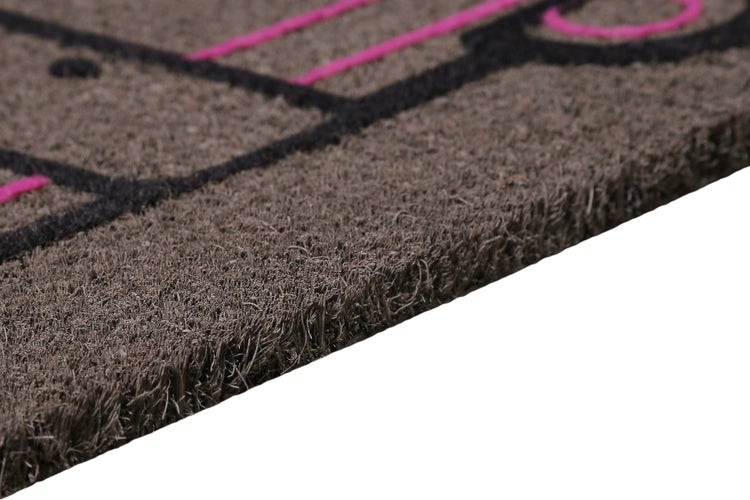 Fußmatte aus Kokosfaser Grau Schwarz Happy Camper WECONhome 40x60 cm