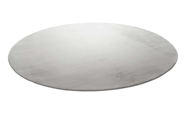 Kunstfell Teppich Rund, Hellgrau soft & weich Villa Rosso Homie Living 120 cm rund