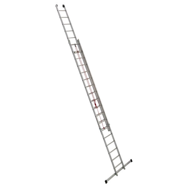 Aluminium-Schiebeleiter mit rotem Seil