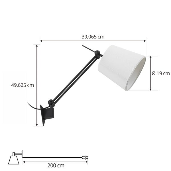 Lucande Wandleuchte, Wandlampe Innen Caelia (Modern) in Schwarz aus Metall (1 flammig E27) - Wandstrahler Wandbeleuchtung Schlafzimmer / Wohnzimmer Wohnzimmerleuchte