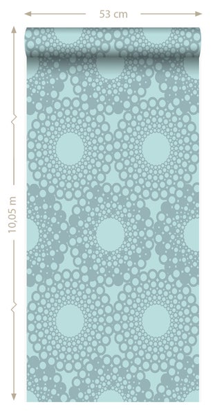 Tapetenrolle mit Kreismuster, 53 cm breit und 10,05 m lang