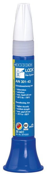 WEICONLOCK® AN 301-43 Schraubensicherung | mittelfest, mit Trinkwasserzulassung | 20 ml | blau