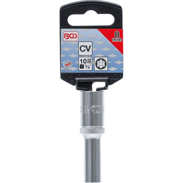 BGS Steckschlüssel-Einsatz Super Lock tief Antrieb Innenvierkant 10 mm (3/8) SW 8 mm - 2610