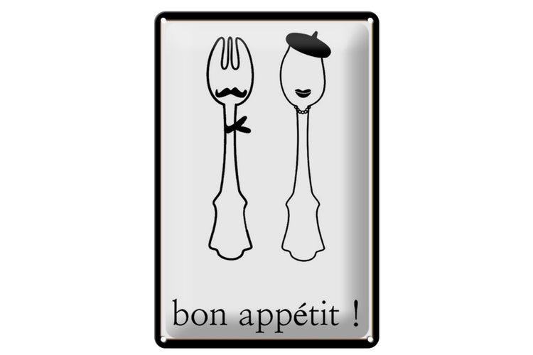 Blechschild Spruch 20x30cm Bon Appetit Schild