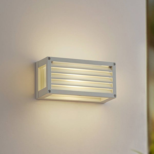 Lucande Wandleuchte außen Aurelien (spritzwassergeschützt (Modern) in Weiß aus Aluminium (1 flammig, E27) - Außenwandleuchten Wandlampe Led Außenlampe Outdoor für Außenwand/Hauswand
