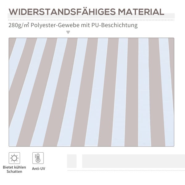 Outsunny Markise mit Handkurbel, Gelenkarmmarkise, Sonnenschutz, 3 x 2,5 m,  Alu, Berge