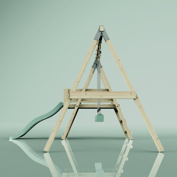 Blauer Sortimentskasten aus Kunststoff mit 12 schwarzen Fächern und Tragegriff.