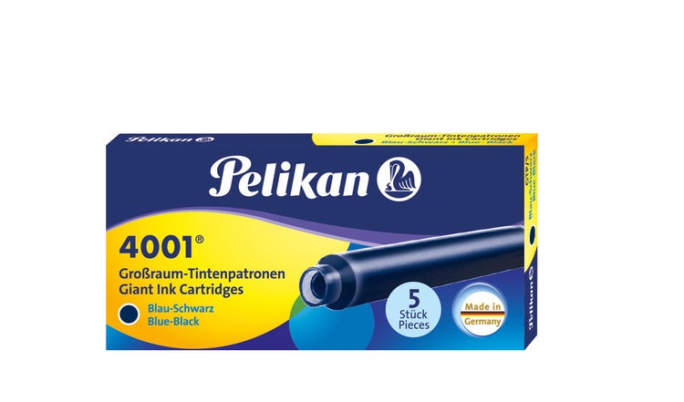 Pelikan Tintenpatronen 4001® 5er Set Großraum-Patronen, Blau-Schwarz
