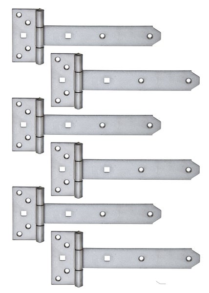 Set mit sechs verzinkten Torbändern mit Langband für Tore und Türen