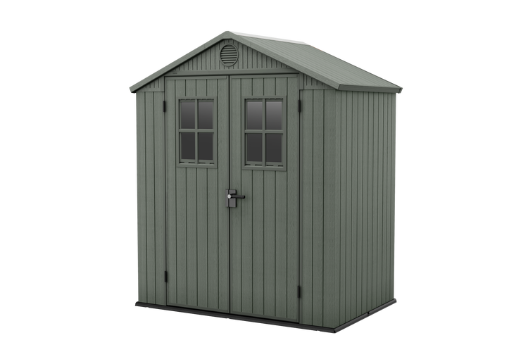 Keter Darwin 64 Gartenhaus mit Fenstern - 190x122x221 cm - Grün