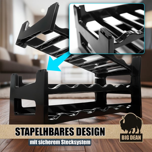 Schuhregal aus Kunststoff mit Stecksystem