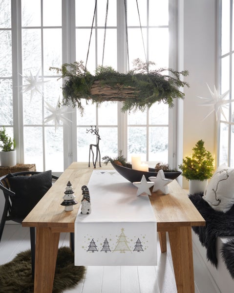 FRANK FLECHTWAREN | Tischläufer Weihnachtsbäumchen, POLYESTER, 40 x140 cm