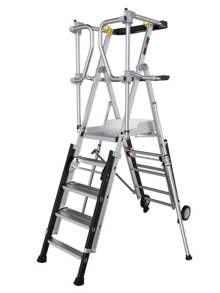 Aluminium Arbeitsbühne mit Geländer und Rollen