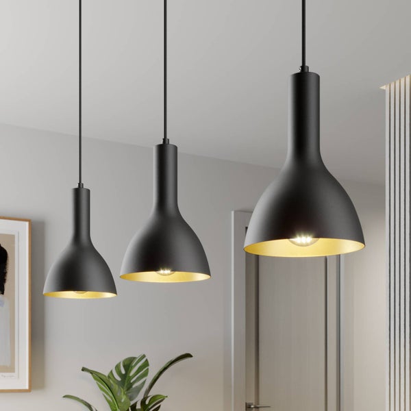 Arcchio Pendelleuchte Cosmina (Modern) in Schwarz aus Metall (3 flammig, E27) - Deckenlampe Esstischlampe Hängelampe Hängeleuchte Küchenleuchte