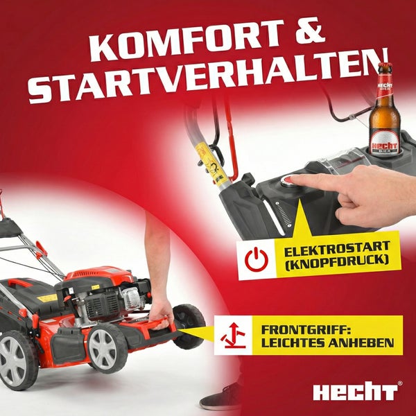 Hecht Rasenmäher mit Komfort und Elektrostart per Knopfdruck