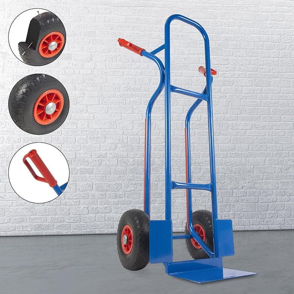 Sackkarre Trestles S04 Stahl | Treppensackkarre mit PU-Rädern & 250 kg Tragkraft | Blau | Profi-Transporthilfe Made in EU