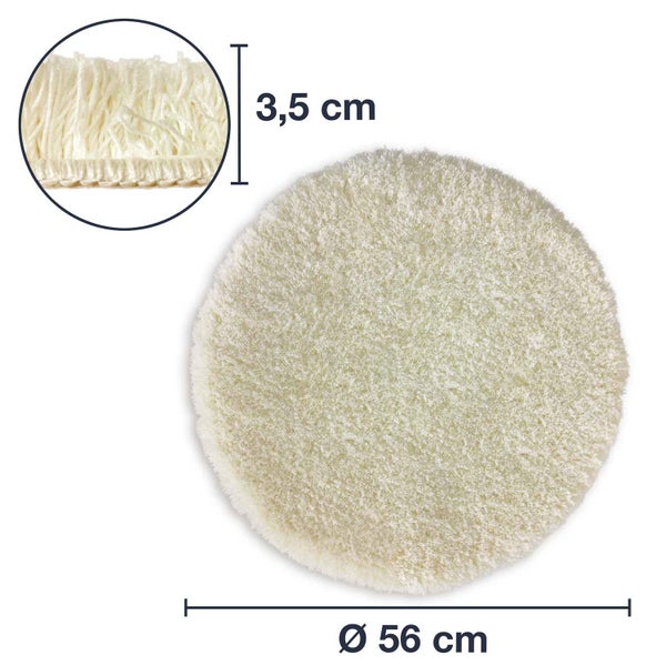 1 St. Hochflor Badematten MALMÖ Creme Ø 56 cm