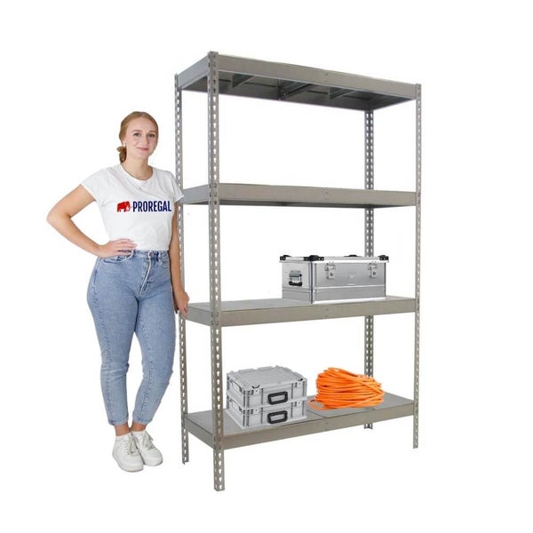 PROREGAL Schwerlastregal Metal Beast Four HxBxT 200 x 240 x 60 cm Fachlast 400 kg Verzinkt