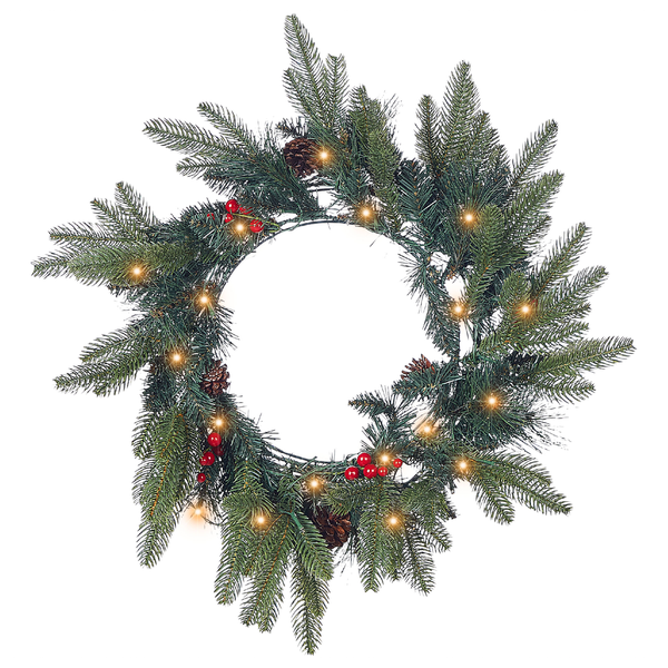 Weihnachtskranz LED WHITEHORN Dunkelgrün 50 cm