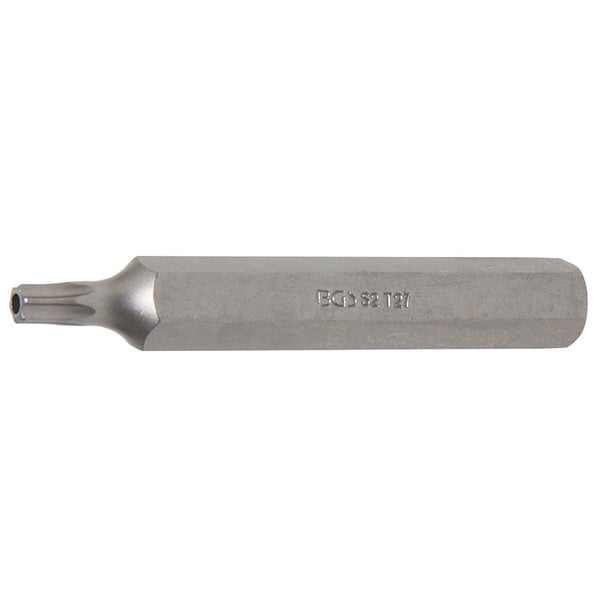 BGS Bit Länge 75 mm Antrieb Außensechskant 10 mm (3/8) T-Profil (für Torx) mit Bohrung T27 - 4727