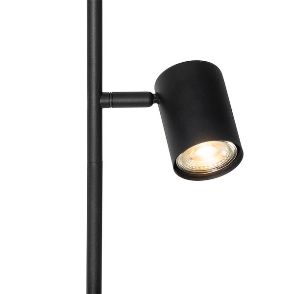 Schwarze Stehlampe mit einem Licht