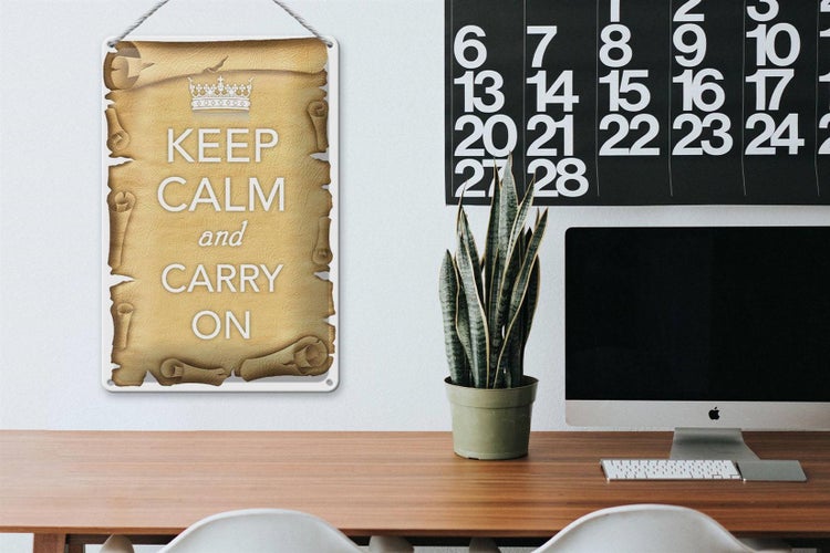 Blechschild Spruch 20x30cm Keep Calm and carry on