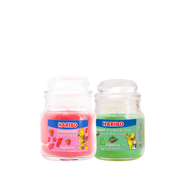 Haribo Kerzen 85gr Set 2 - 1x kleiner Erdbeere 1x kleiner Sweet Wonderland