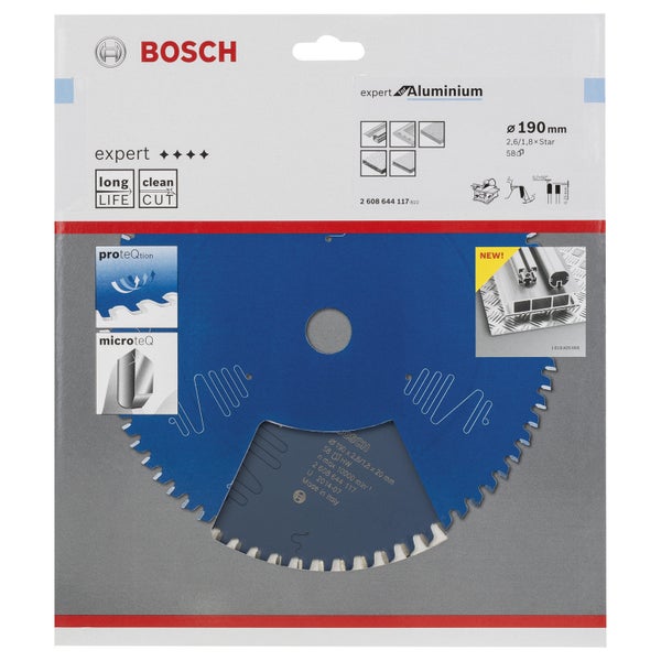 Bosch Kreissägeblatt Expert for Aluminium für Tischsägen 190 x Stern x 2,6 mm 58 - 2608644117