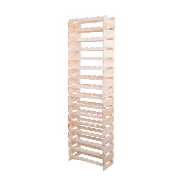 Weinregal VINOTECA FLEX PRO HxBxT 219x65x28cm 96 Flaschen auf 16 Ebenen Massives Kiefernholz Natur unbehandelt