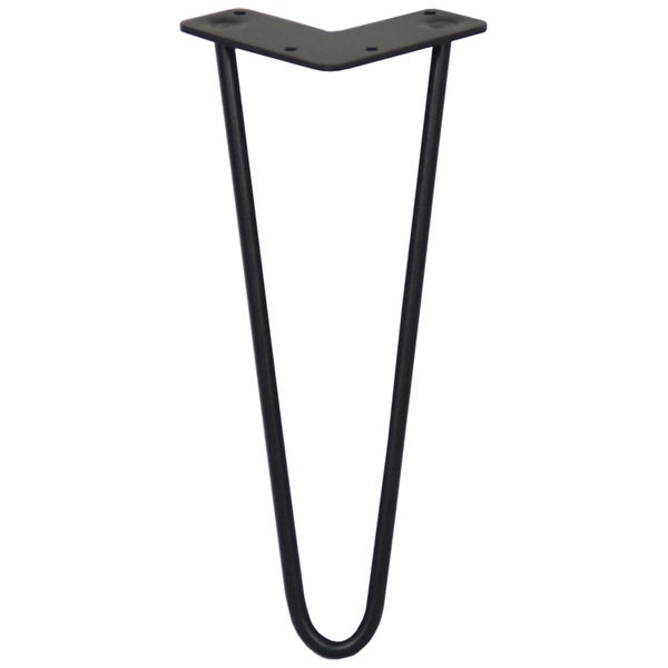 4 x 30.5cm Hairpin Tischbeine 2 Streben - 10mm - Schwarz
