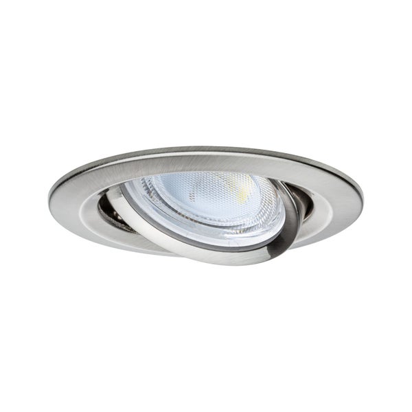 LED Einbauleuchte Nova Coin Einzelleuchte rund 84mm 50° 2,8W 505lm 230V 4000K Eisen gebürstet