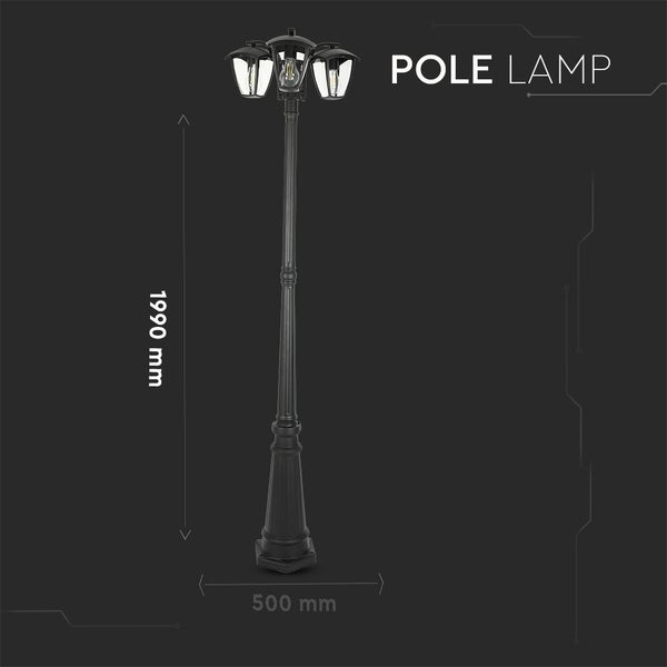 V-TAC VT-740 - E27 Außenbeleuchtung - Stablampen - IP44 - Schwarz