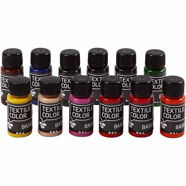 Creativ Company  Textilfarbe, 12x50 ml