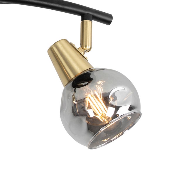 Deckenleuchte mit einem Spot, Metall und Glas