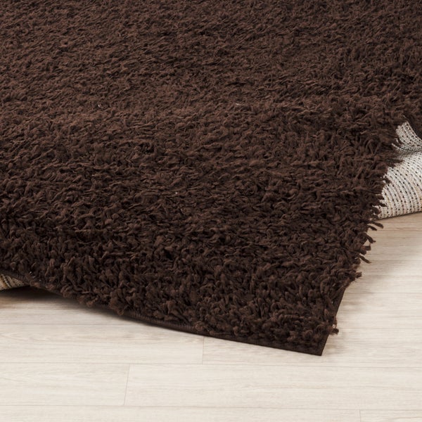 Moderner Hochfloriger Shaggy Teppich Dunkelbraun 200x290 cm LILLY
