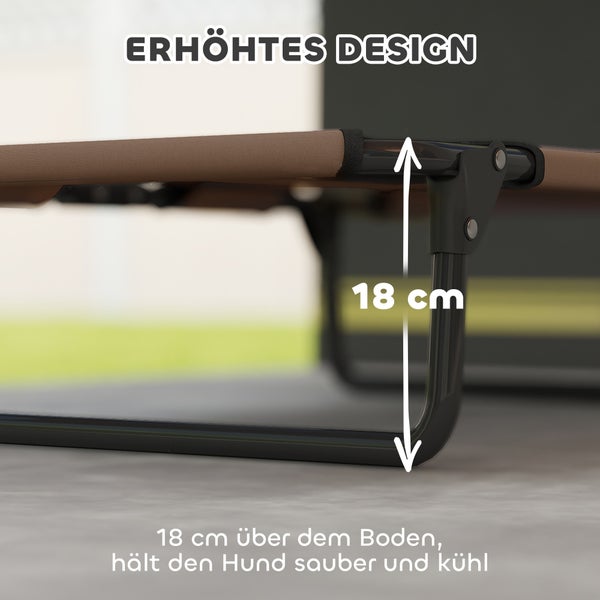Erhöhtes Hundebett Design mit 18 Zentimeter Bodenfreiheit