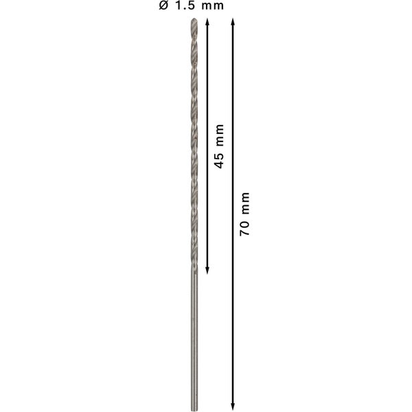 Bohrer mit einer Größe von 1,5 mm und einer Länge von 70 mm